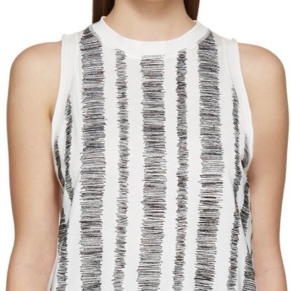 3. 1 PHILLIP LIM Scribble Stitch Embroidered Tank White Black Sleeveless Small - Picture 16 of 16